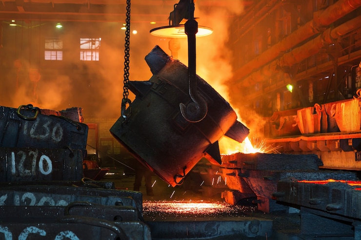 Photo metallurgical plant hot metal casting