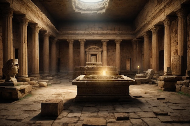 Metaverse Ancient Ruins Treasure Room Virtual Archaeological Discover