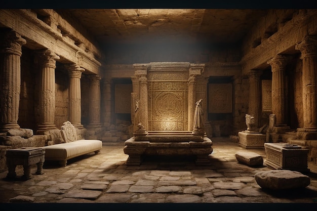 Metaverse Ancient Ruins Treasure Room Virtual Archaeological Discover