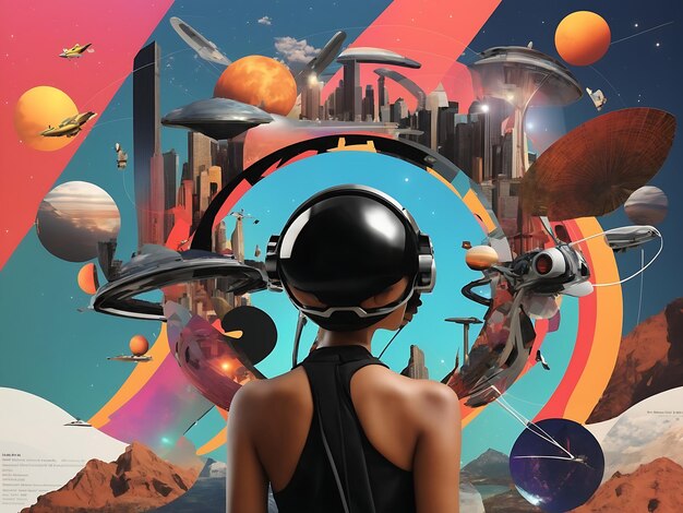 Metaverse concept collage ontwerp