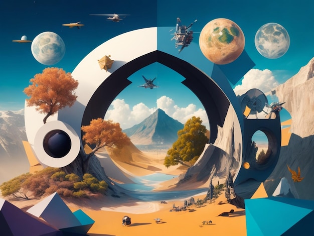 Metaverse concept collage ontwerp