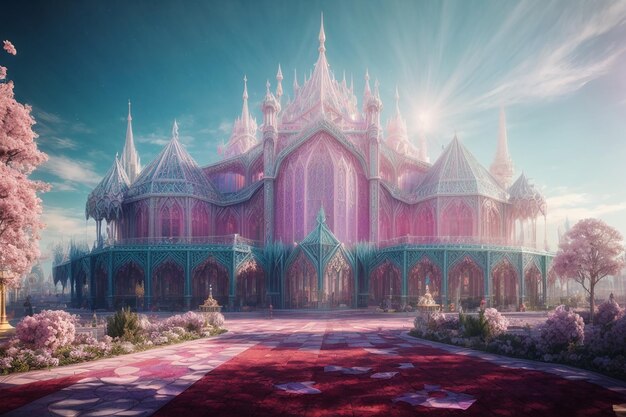 Metaverse Crystal Palace Fantasy Architecture