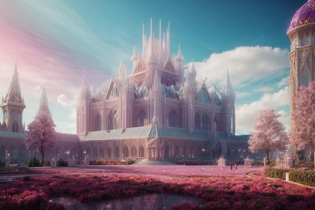 Metaverse Crystal Palace Fantasy Architecture