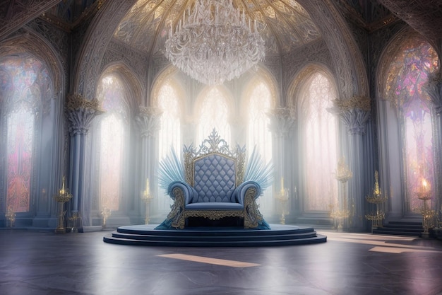 Metaverse Crystal Palace Throne Room Fantasy Royalty