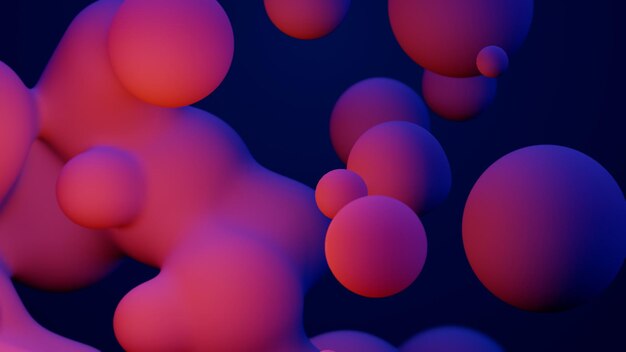 Photo metaverse d render morphing animation pink purple abstract metaball metasphere bubbles art sphere