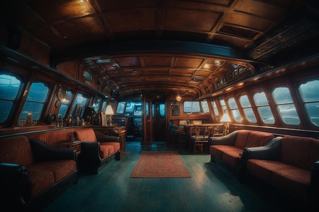 Metaverse Ghost Ship Interior Digital Nautical Mystery