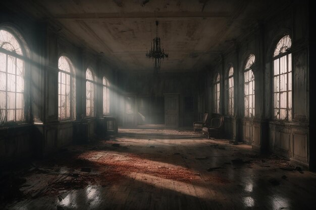 Metaverse Haunted Asylum Digital Horror Scene