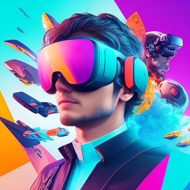 Premium AI Image Metaverse High Quality Concept Collage Design With
