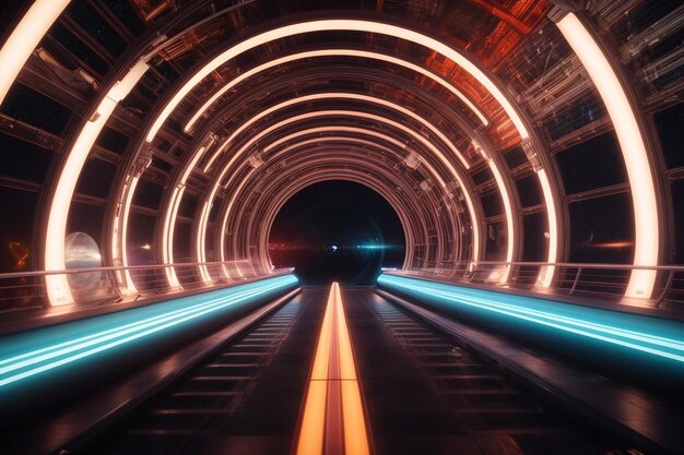 Фото Метавселенная, космическая одиссея, мост, сцена межзвездного приключения