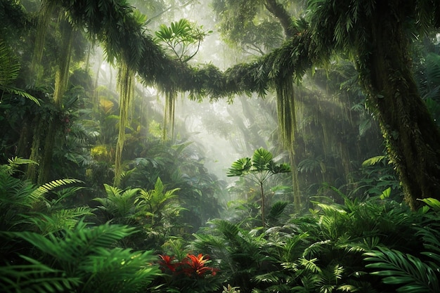 Metaverse Virtual Rainforest Canopy Экзотическая среда джунглей