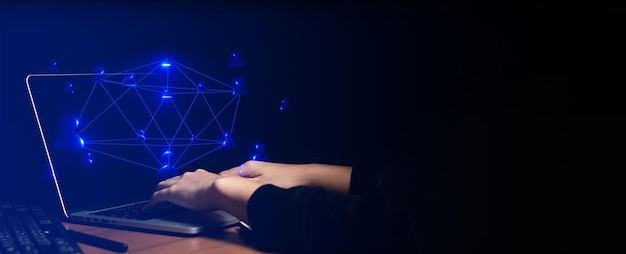 metaverse with social data netowork simulation ai information of internet of things hold the global system technology deep learning robotic binary digital hacker security