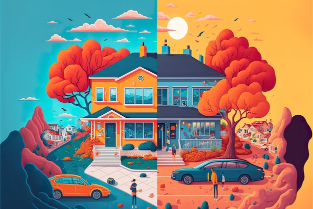 Metaverses and reality flat illustration