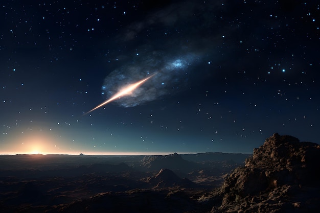 a meteor shower astroid perspective from earth