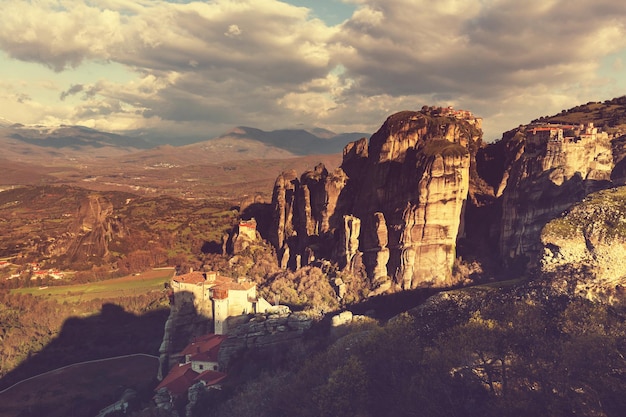 Meteora-kloosters in Griekenland. Instagram-filter.