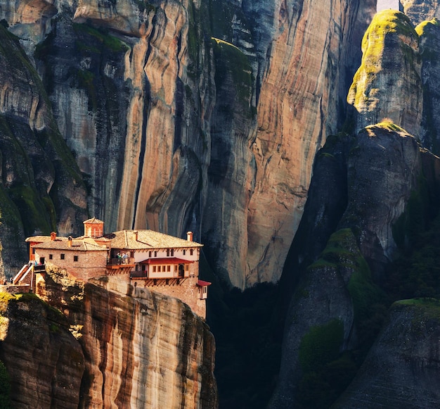 Meteora monasteries in Greece. Instagram filter.