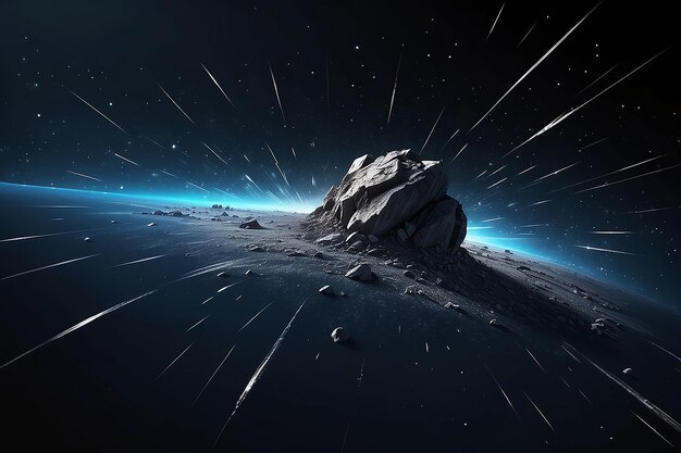 Meteorite backgroundwith particle dust trail Vector eps10