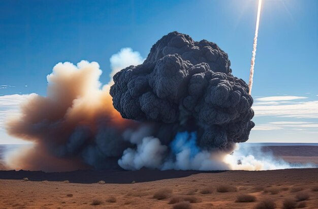 Meteorite falling of a celestial body from space to earth