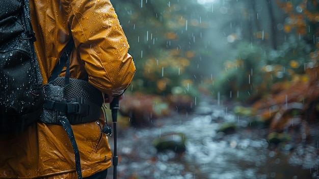 Meteoroloog met een microfoon die achtergrondverslagen rapporteert