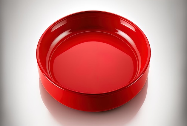 Methacrylate dish in a red color for a dog or cats food isolated