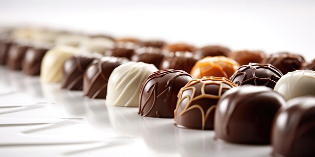 Meticulously Arranged Chocolates Fine Indulgence