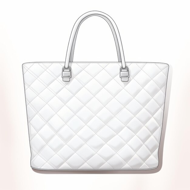 Meticulously Crafted White Quilted Purse Gedetailleerde Vector Illustratie