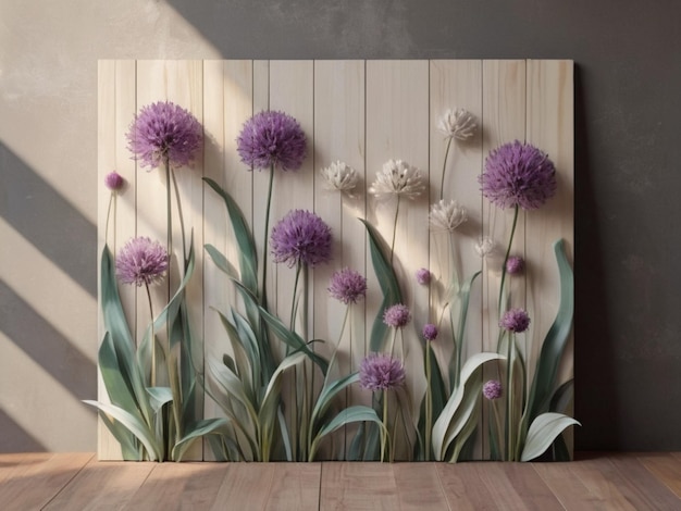 meticulously crafted wooden art panel allium naturally interacts with the environment