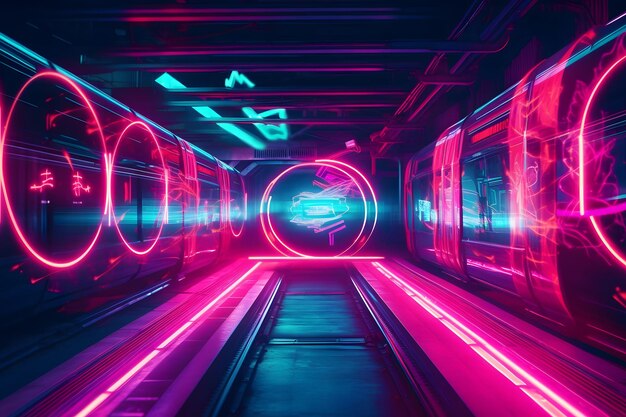 Metro future neon in synthwave style neural network ai generated