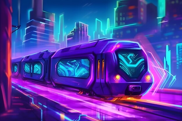 Metro future neon in synthwave style neural network ai generated