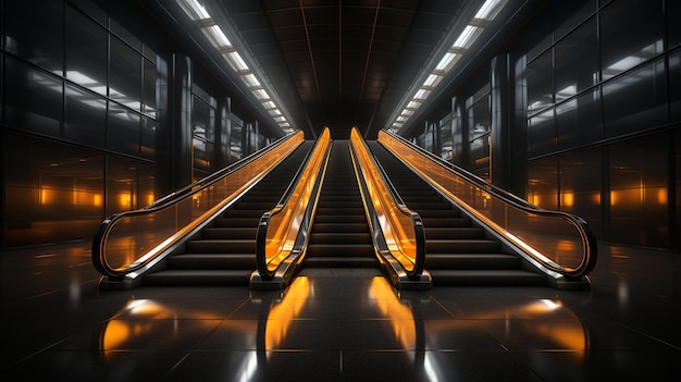 Metro roltrap in het metrostation