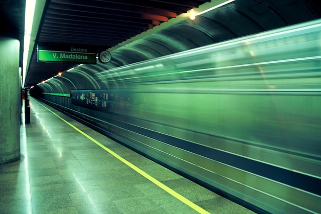 Metro station on Avenida Paulista in the city of Sao Paulo bound for Vila Madalena