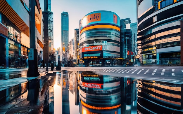 Photo metropolis city with tall buildings during daytime