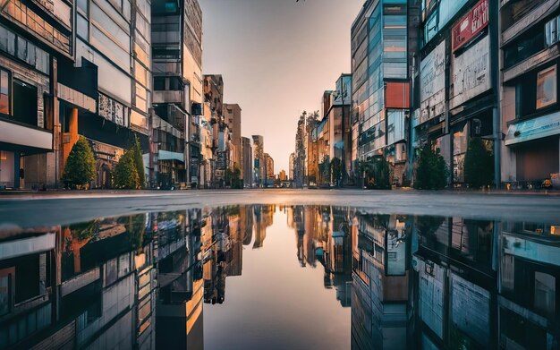 Foto metropoolstad met hoge gebouwen overdag