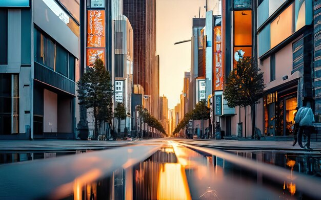 Foto metropoolstad met hoge gebouwen overdag