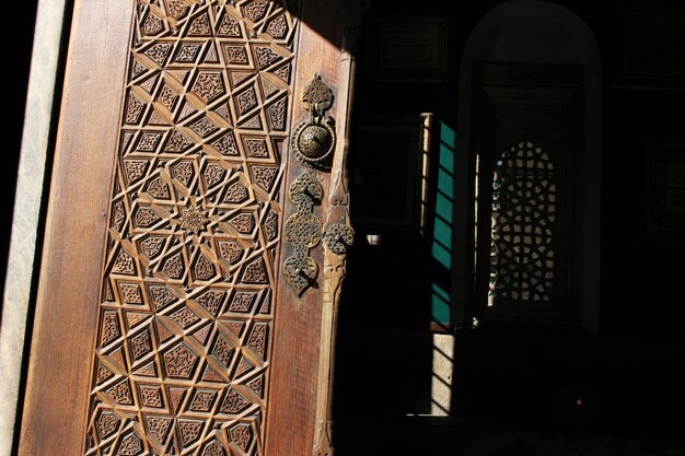 Mevlana museum antique wooden entrance door