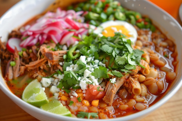 Mexicaans eten pozole zijkant