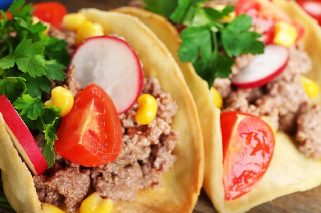 Foto mexicaans eten taco close-up