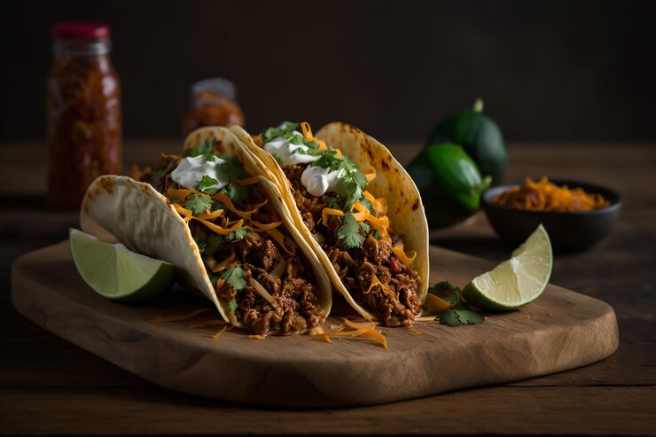 Mexicaans eten taco's met varkensvlees Generatieve AI