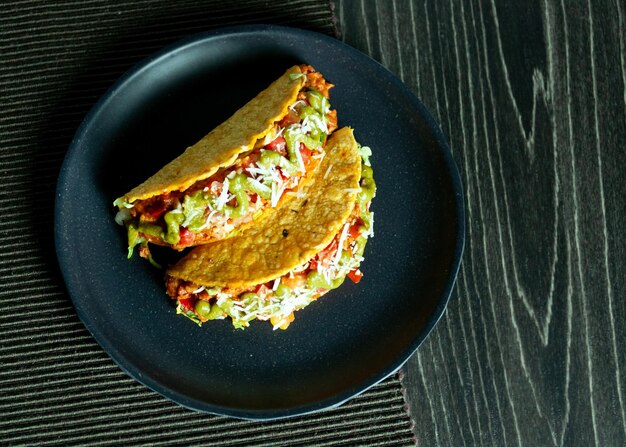 Mexicaans eten Taco vlees heerlijk Ground Beef Tacos Schelpen met salade