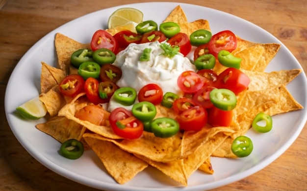 Mexicaanse nachos met jalapeos en roomkaas