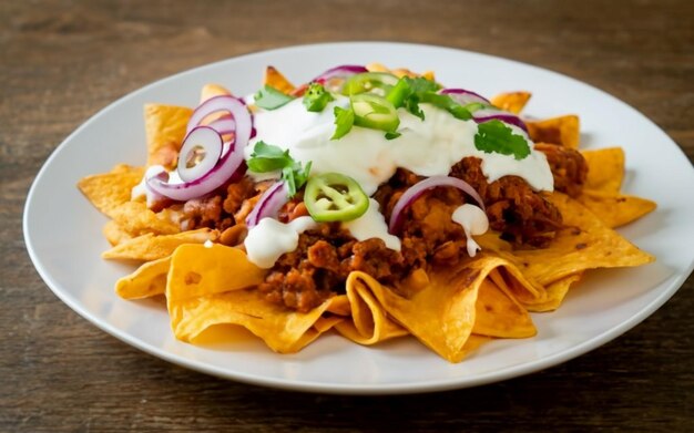 Mexicaanse nachos met jalapeos en roomkaas