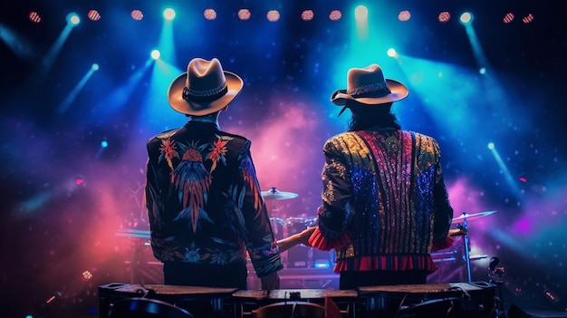 Mexicaanse onafhankelijkheid Cinco de mayo Mexicaanse mannen die traditionele mariachi-kleding dragen Generatieve AI