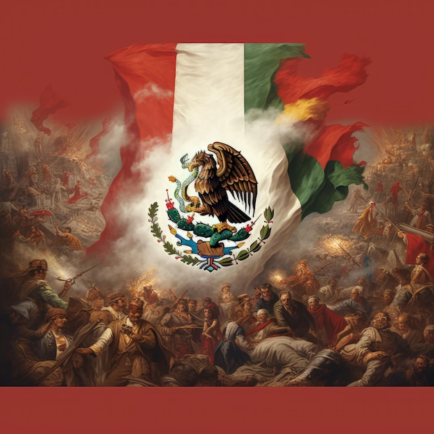 Foto mexicaanse onafhankelijkheidsdag voor de bannertekst mexicaanse revolutie