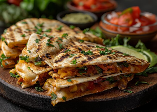 Mexicaanse quesadilla met kippenkaas en groenten