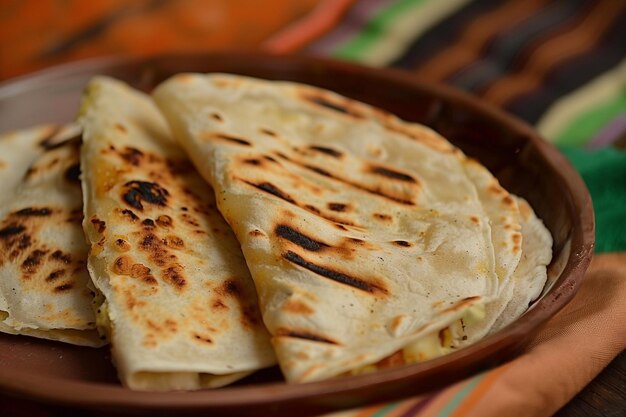 Mexicaanse quesadillas aan de zijkant.