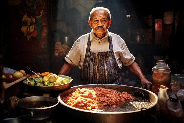 Mexicaanse straat Pozole verkoper