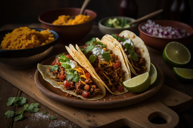 Mexicaanse taco met varkensvlees Generatieve AI