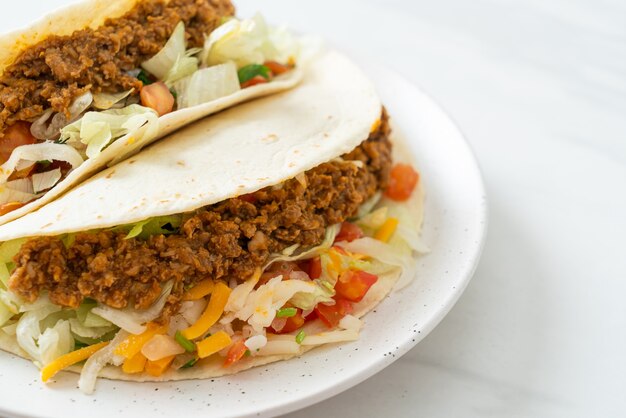 Mexicaanse taco's met kipgehakt - Mexicaanse traditionele keuken