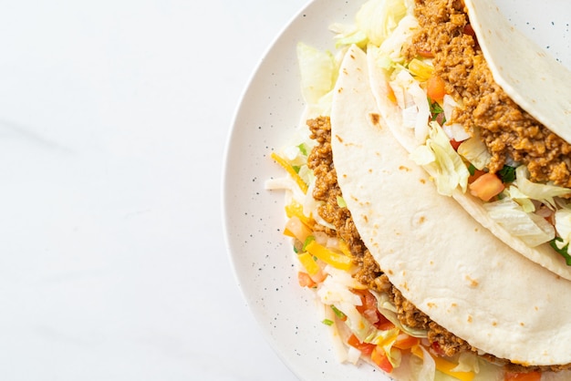 Mexicaanse taco's met kipgehakt - Mexicaanse traditionele keuken