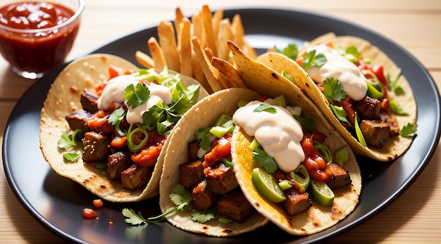 Mexicaanse taco's met rode chilisaus