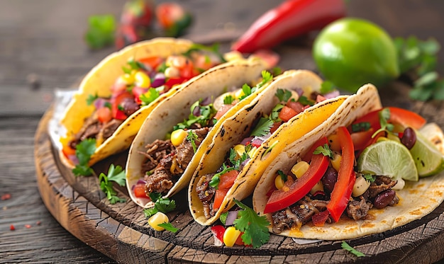 Mexicaanse taco's met rundvlees, groenten en specerijen
